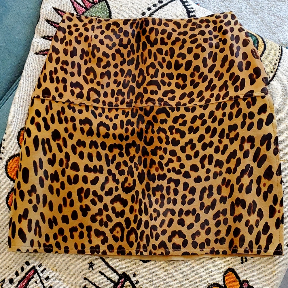 Fendi Calfhair Leopard Skirt 46